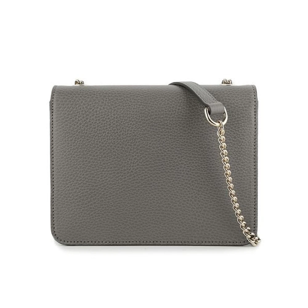 Gucci Grijze Leren Dames Handtas met Kettingriem Gray Dames