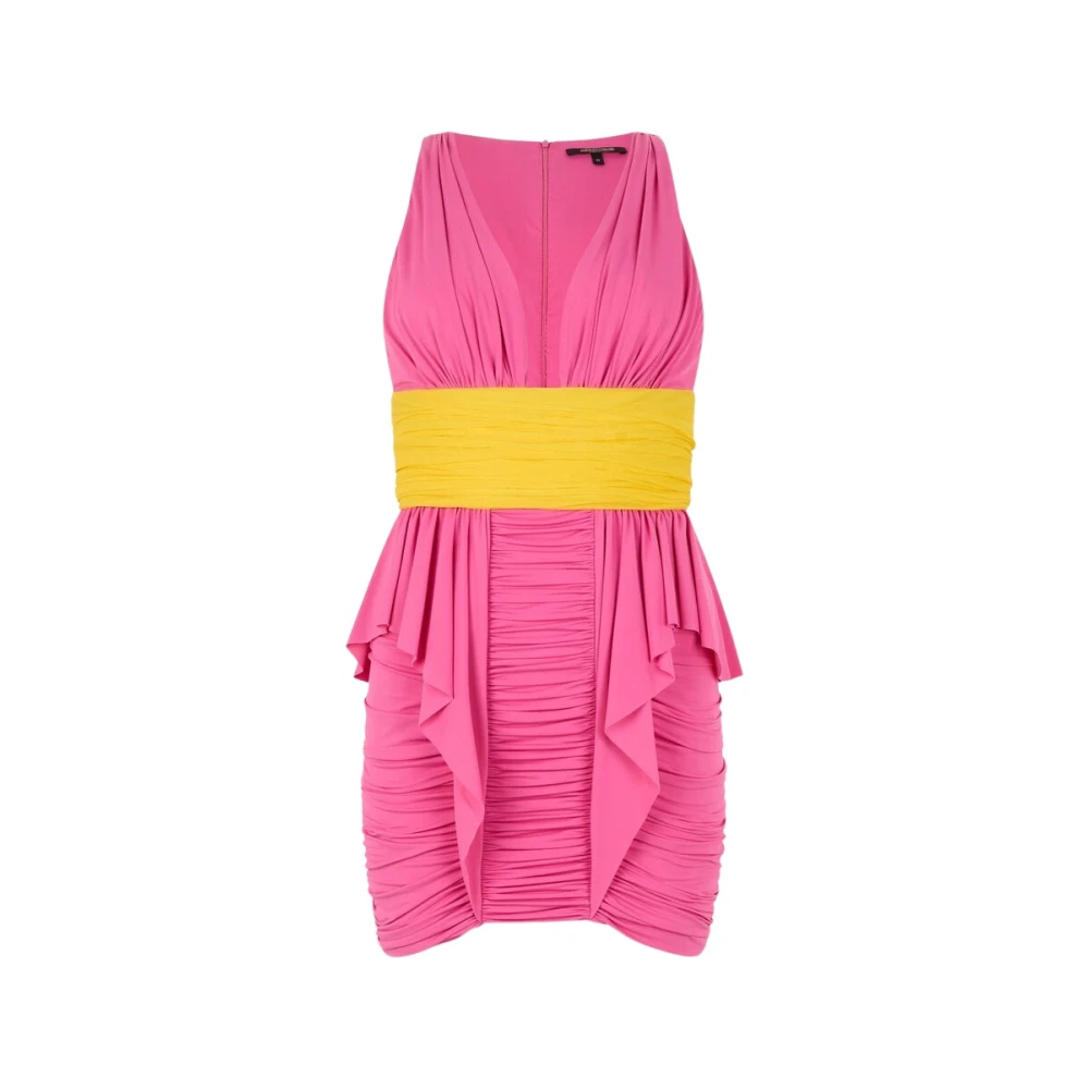Roberto Cavalli Pink Party Dresses, Female, S, Two-Tone Draped Dress