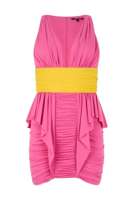 Two-Tone Draped Dress