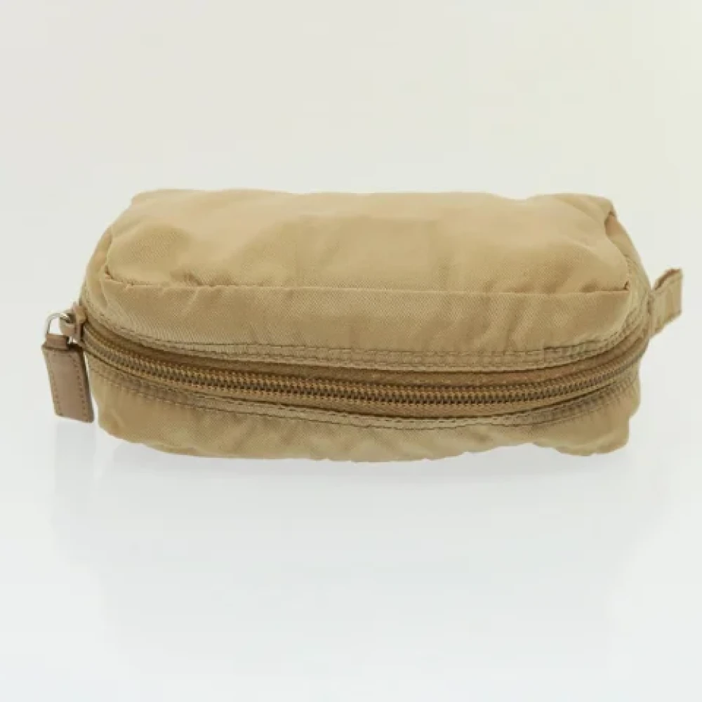 Prada Vintage Pre-owned Fabric clutches Beige Dames