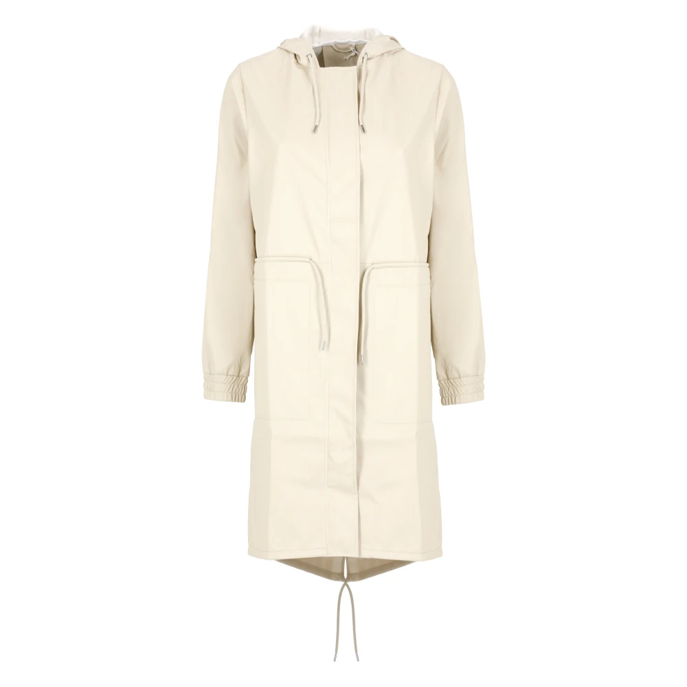 Rains Beige regenjas met capuchon en trekkoorden Beige Dames