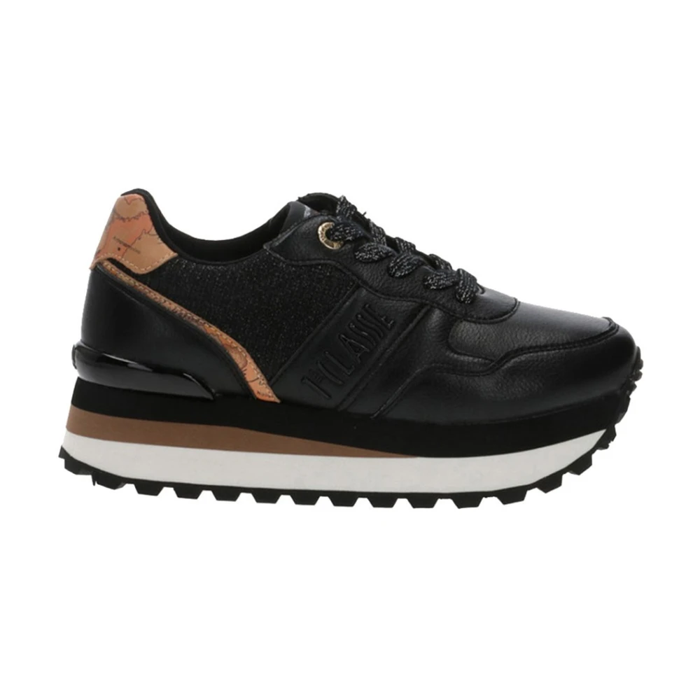 Alviero Martini 1a Classe Zwarte Geo Beige Synthetische Sneakers Black Dames