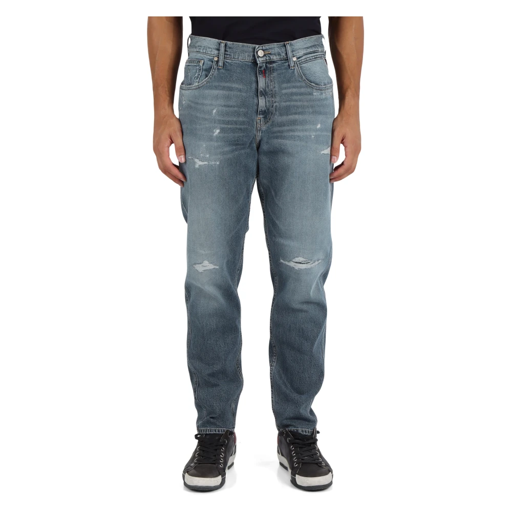 Replay Relax Tapered Fit Jeans met Vijf Zakken Blue Heren