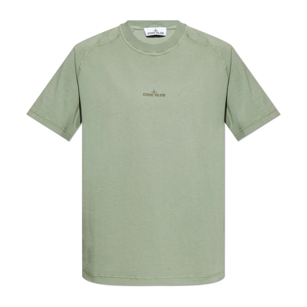 Stone Island T-shirt met logo Green Heren
