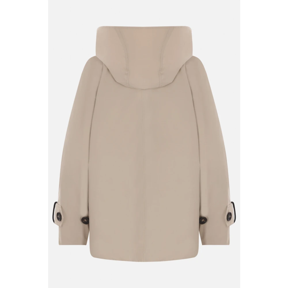 BRUNELLO CUCINELLI Beige Technische Katoenen Parka met Monile Details Beige Dames