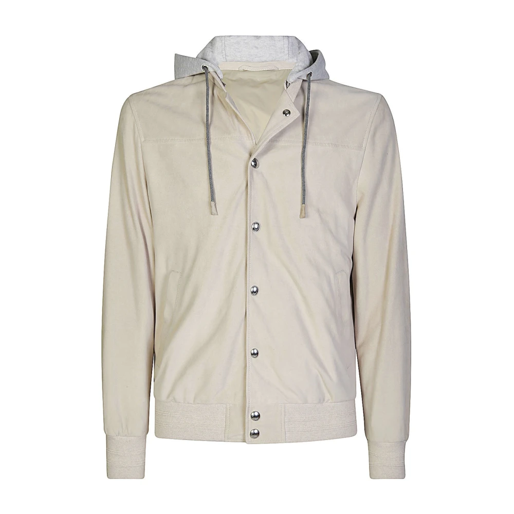 Eleventy Suede en Fleece Bomberjack Beige Heren