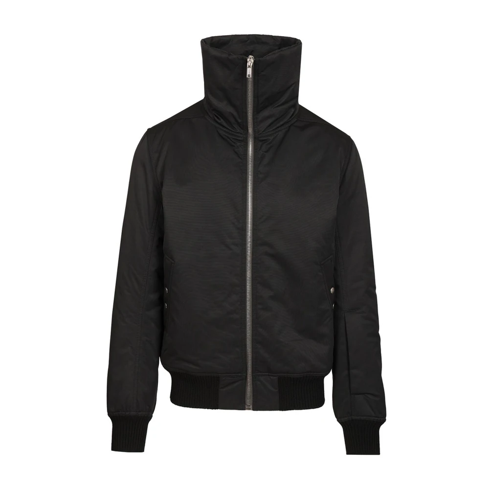 Rick Owens Bomber Jacket With High Collar - Male - Bomber Jackets - Black - L - Jackets