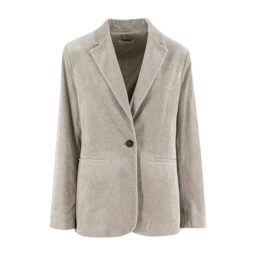 Antonelli Firenze Stijlvolle Ribgebreide jas voor vrouwen Gray Dames