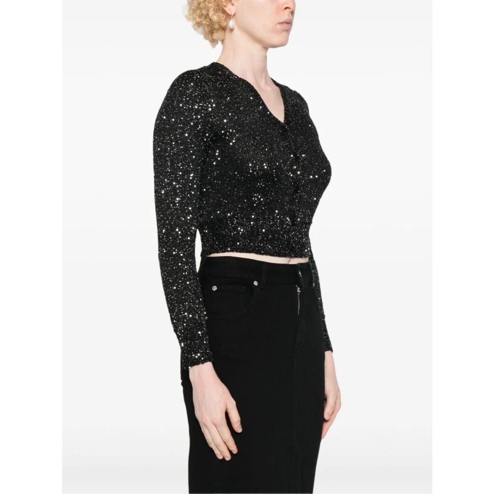 Ermanno Scervino Paillet Vest Zwart Zilver Black Dames