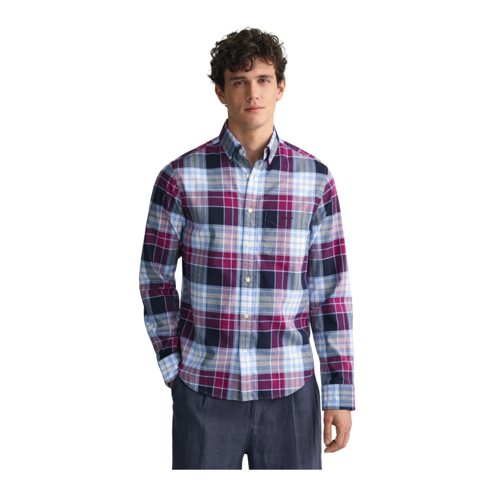Gant Geruite Oxford Overhemd Regular Fit Multicolor Heren