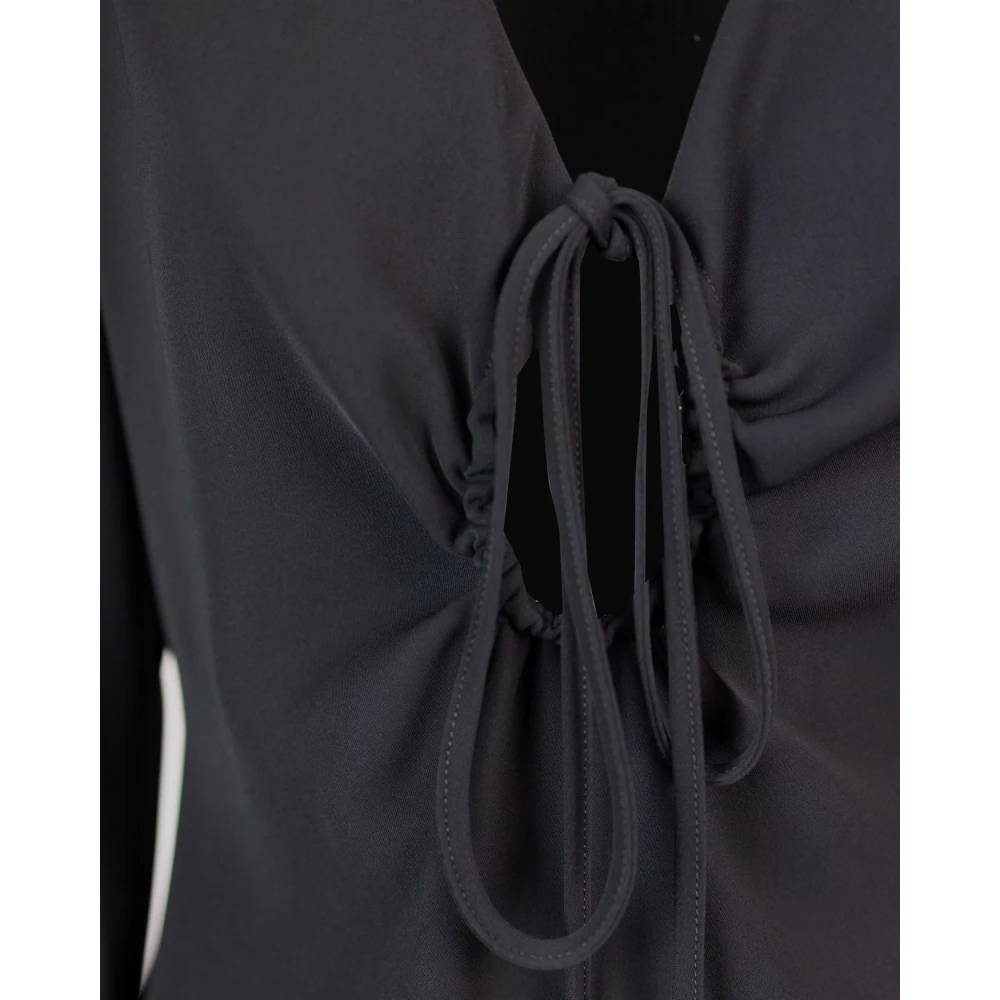 P.a.r.o.s.h. Zwarte V-Hals Mini Jurk Black Dames