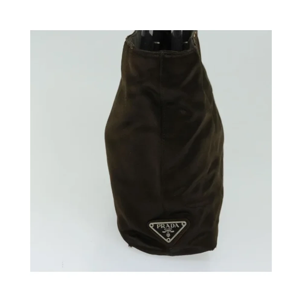 Prada Vintage Pre-owned Satin handbags Brown Dames