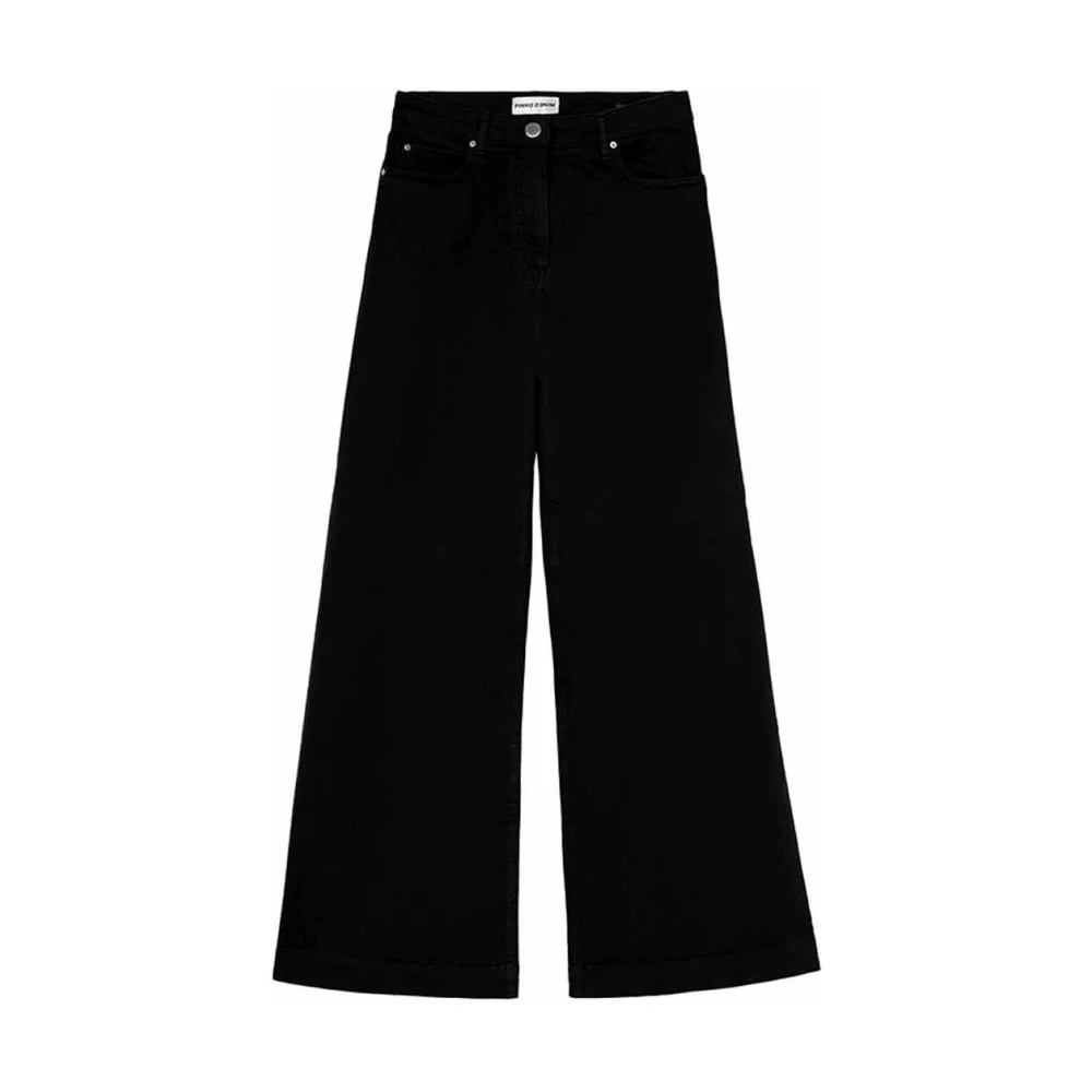 pinko Zwarte Wide Leg Jeans Black Dames