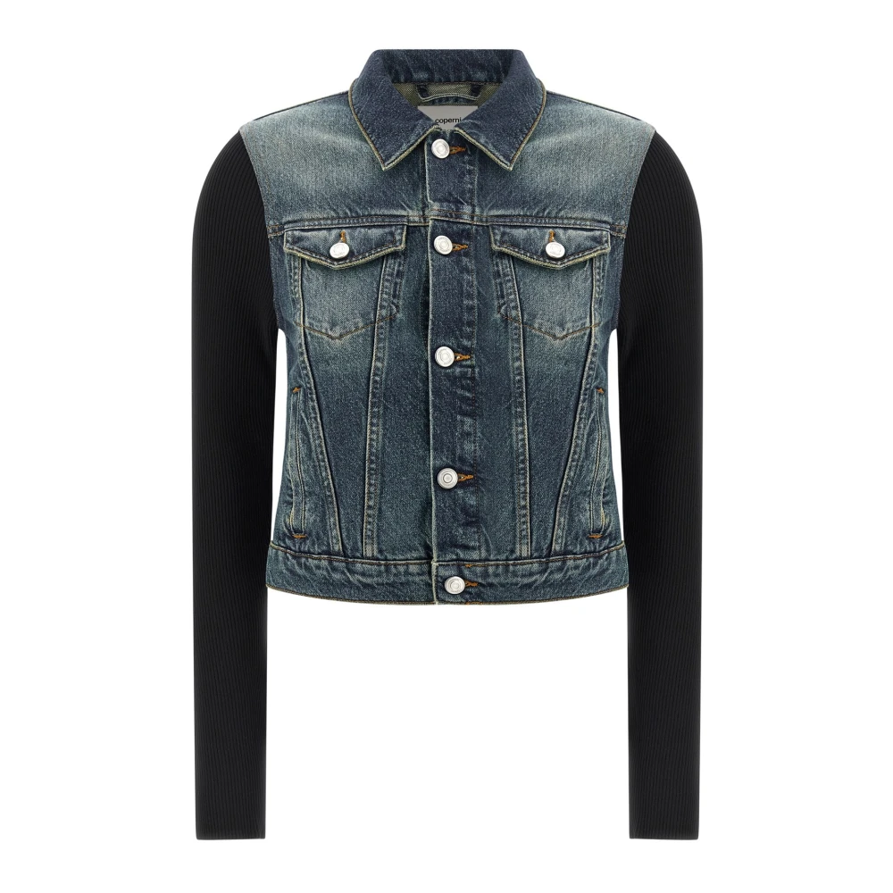 Coperni Women's Blue Denim Jacket With Ribbed Sleeves