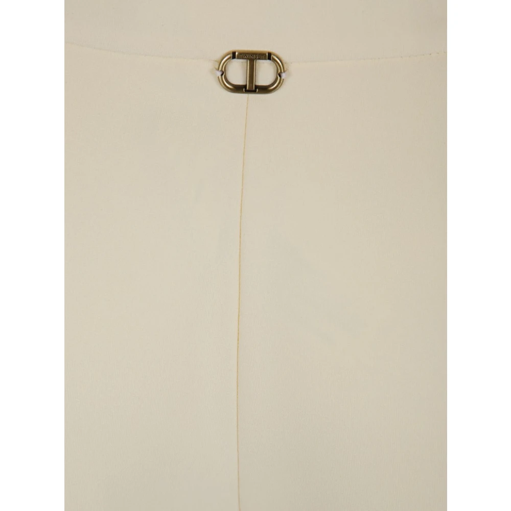 Twinset Witte Broek met Goudkleurige Details White Dames