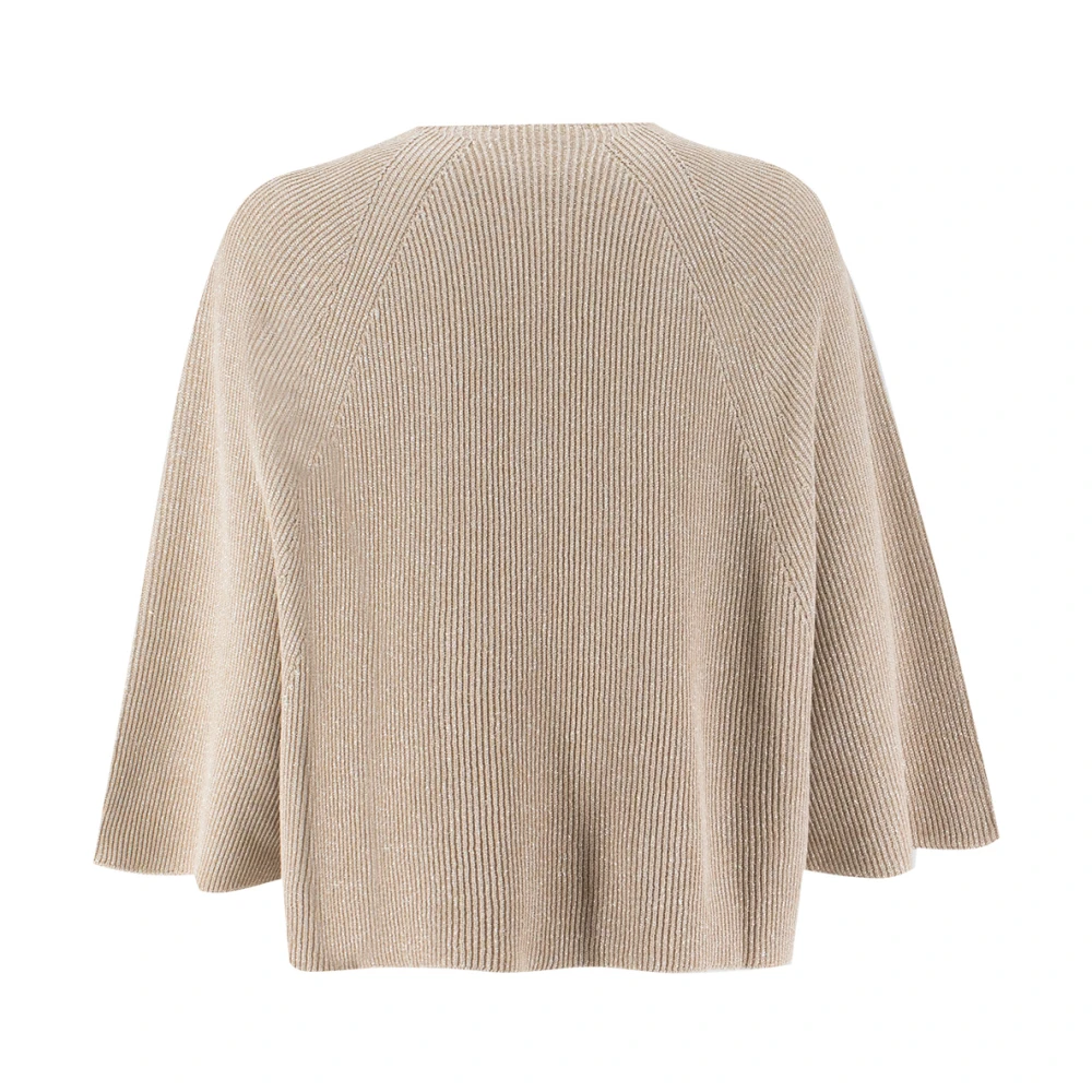 Fabiana Filippi Gebreide Trui met 3 4 Mouwen Beige Dames