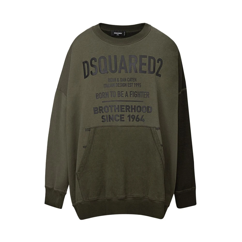 Dsquared2 Green Cotton Jumper - Male - Sweatshirts - Green - 2XL - Sweatshirts & Hoodies - Image 3