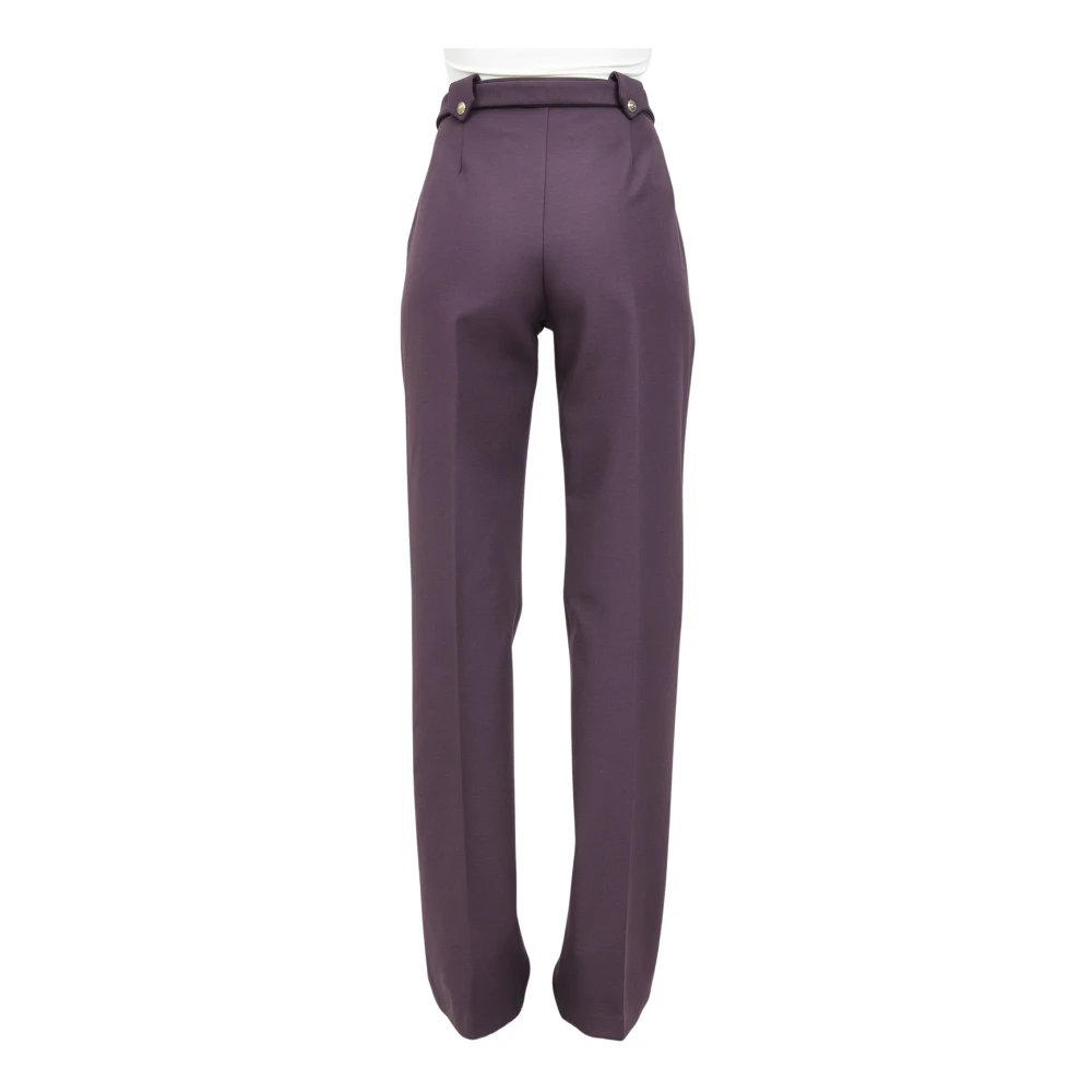 Versace Jeans Couture Paarse Elegante Barok Riem Broek Purple Dames
