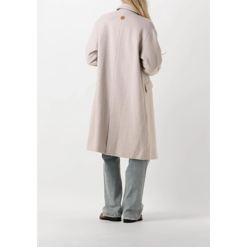 MOS MOSH Elegante Venice Wool Coat Beige Dames
