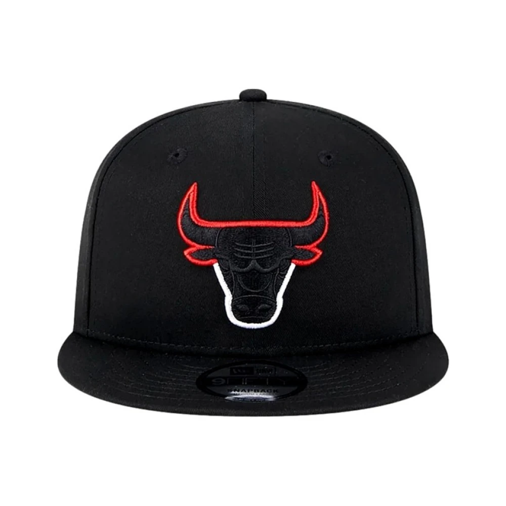 new era Zwarte Bulls Split Logo Pet Black Heren
