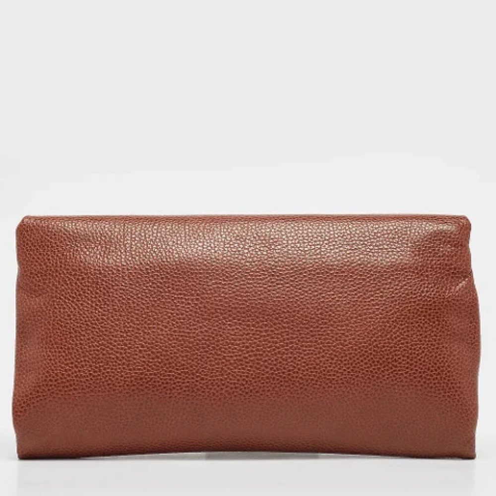 Carolina Herrera Pre-owned Leather clutches Brown Dames