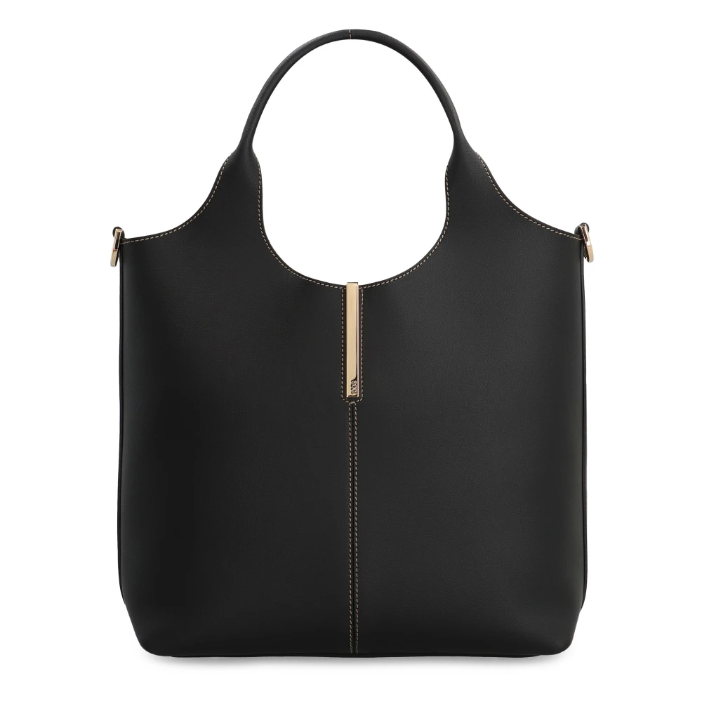 TOD'S Gladleren tas met gesp Black Dames