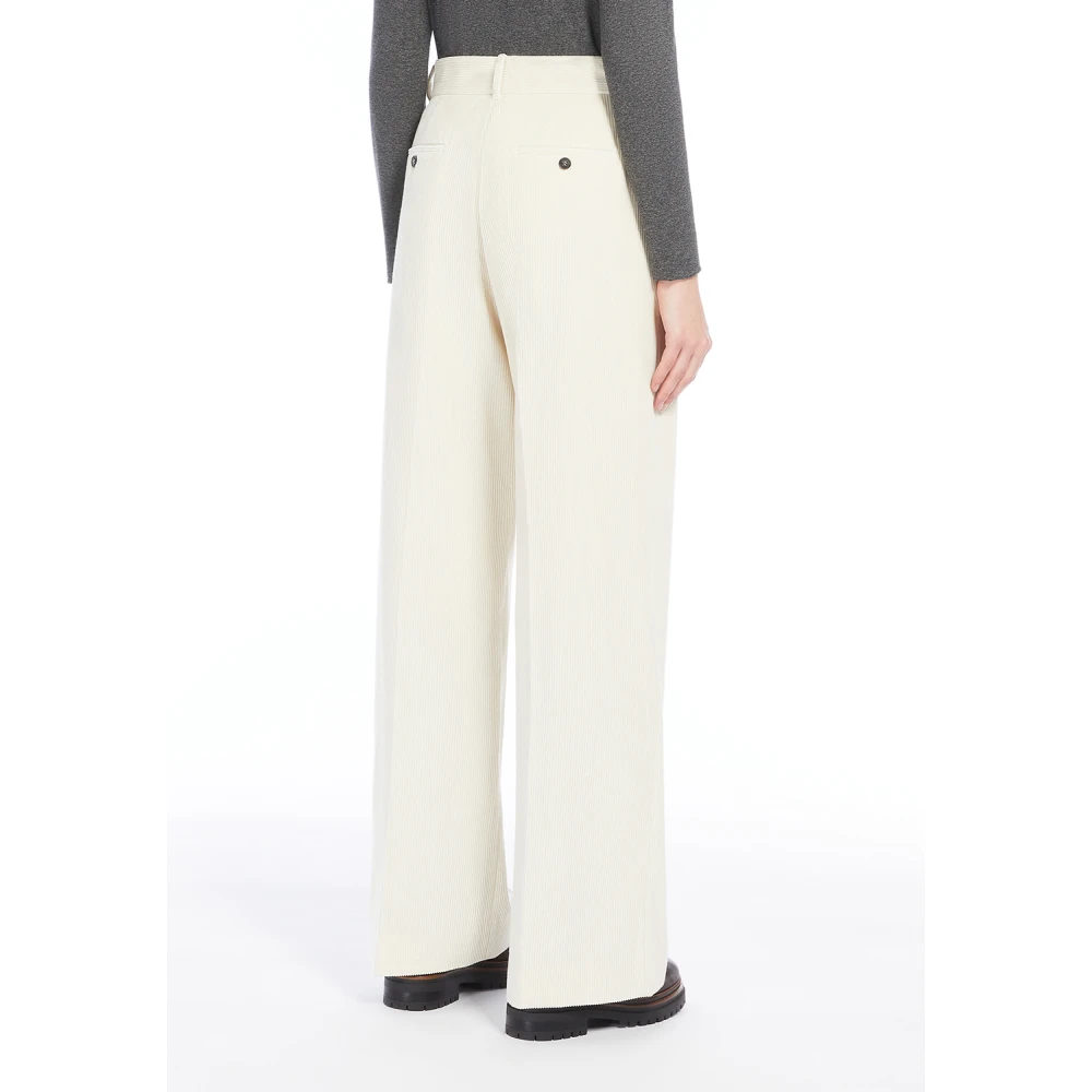 Max Mara Wijde fluwelen broek Beige Dames