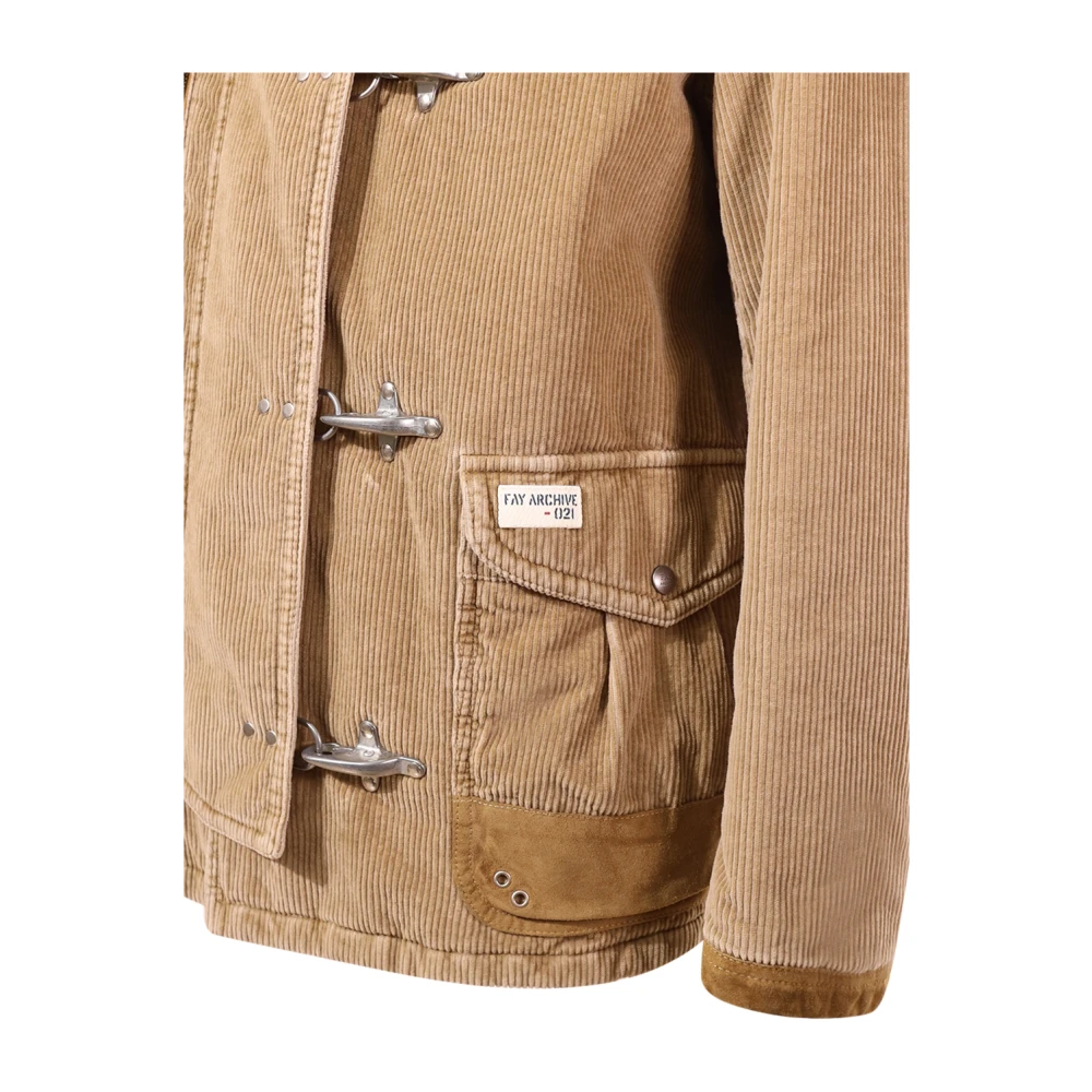 Fay Beige Katoenen Jas met Zakken Beige Heren