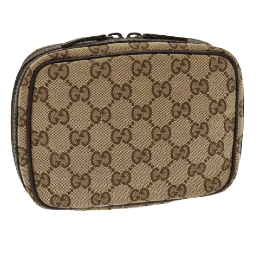 Gucci Vintage Pre-owned Canvas pouches Beige Dames