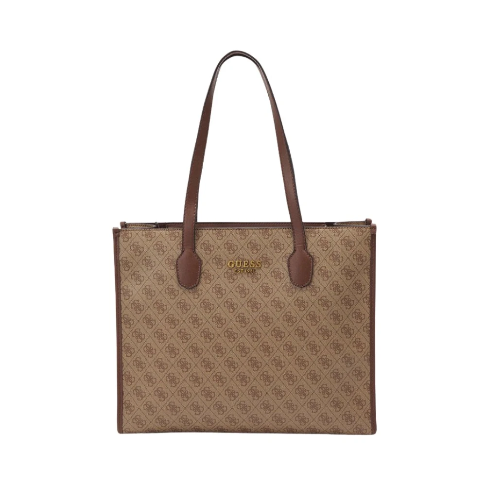 Guess Women's Brown Shopping Bags, One Size, Silvana Large Tote Bag