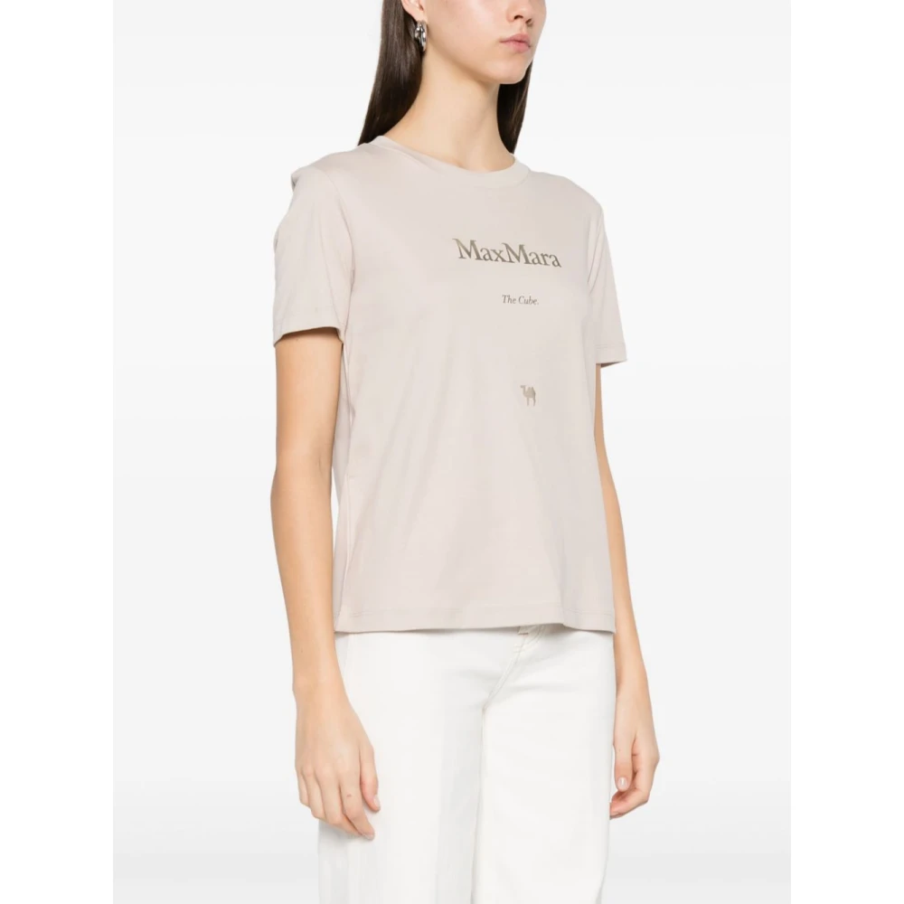 Max Mara Beige Crew Neck T-shirts en Polos Beige Dames