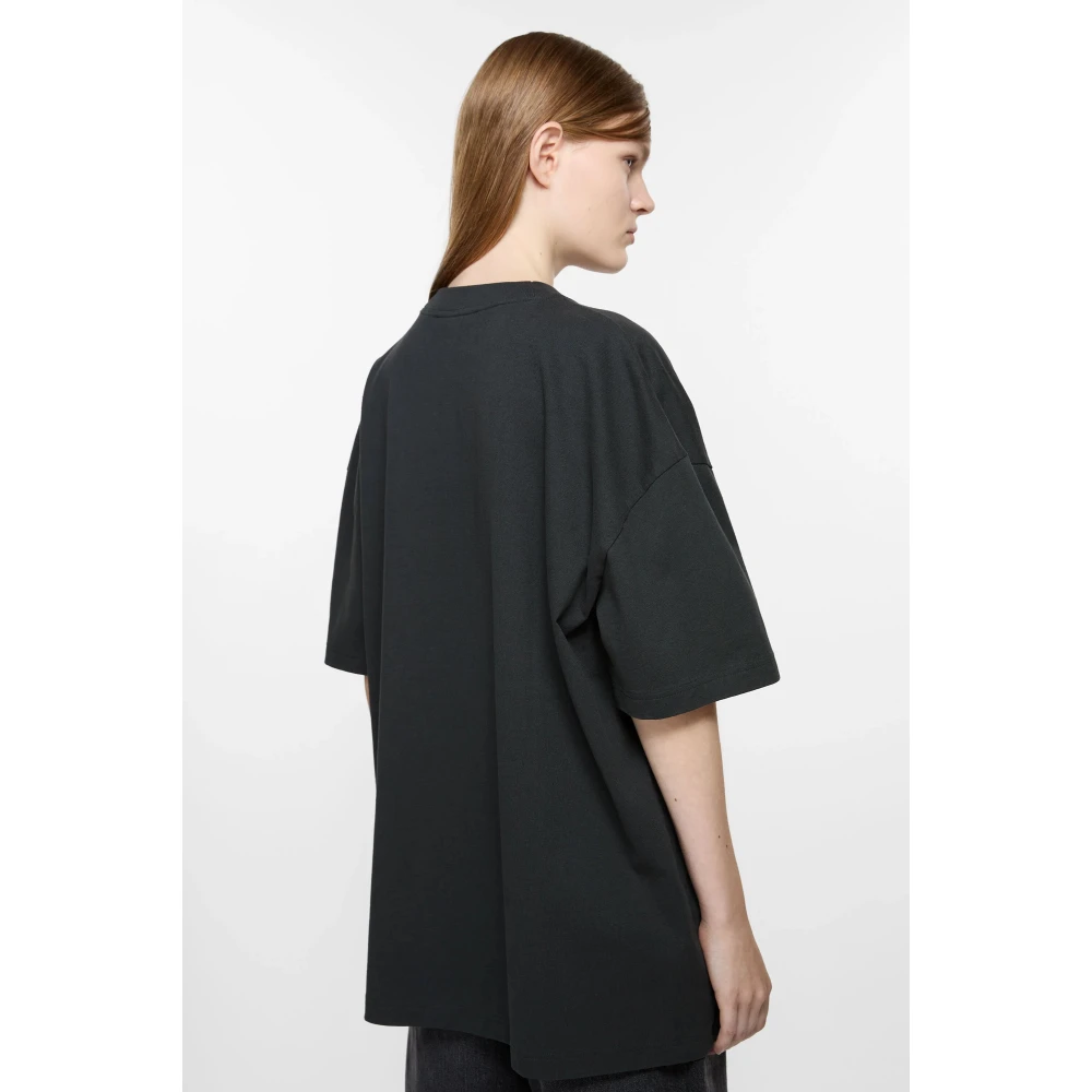 Acne Studios 1996 Logo T-shirt Relaxte pasvorm Black Dames