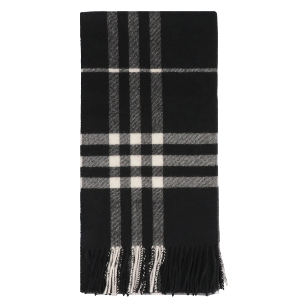 Burberry Kvinno Svart Accessoarer Dam, One Size, Kashmir, Rutig Kashmirhalsduk
