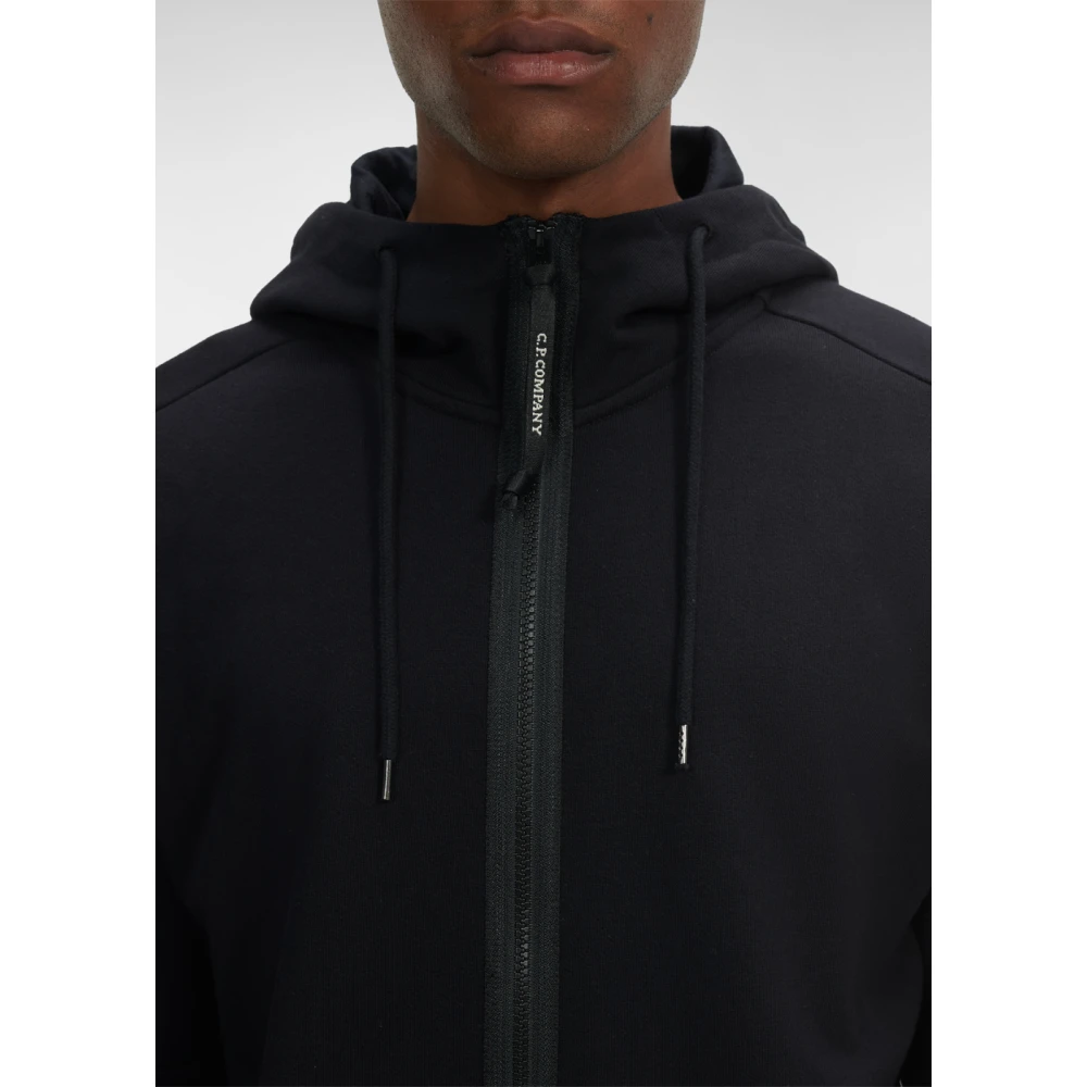 C.P. Company Zwarte rits hoodie met bril Black Heren