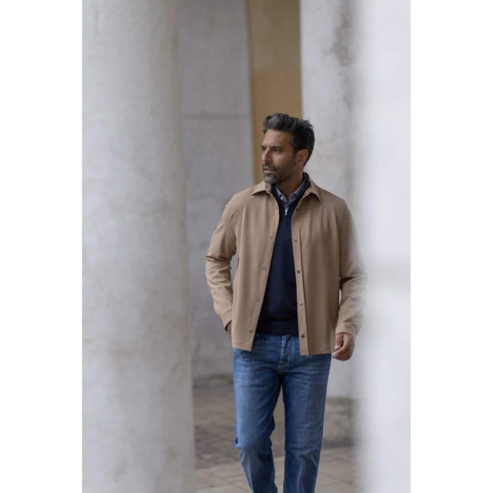 Herno Waterafstotende Shirt Jacket Klassieke Stijl Brown Heren