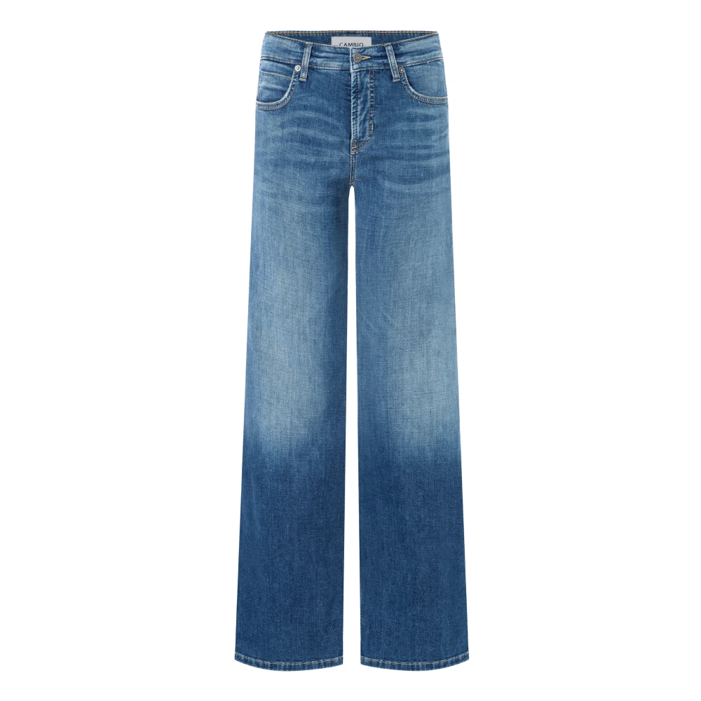 Cambio Women's Blue Stylish Tess Fashion Collection - Wide Jeans - 2XL - Jeans