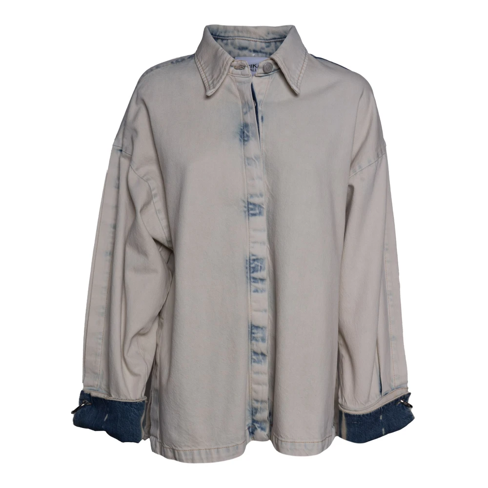 Erika Cavallini Gray Shirts, Female, M, Aperta Alle Braccia Shirt