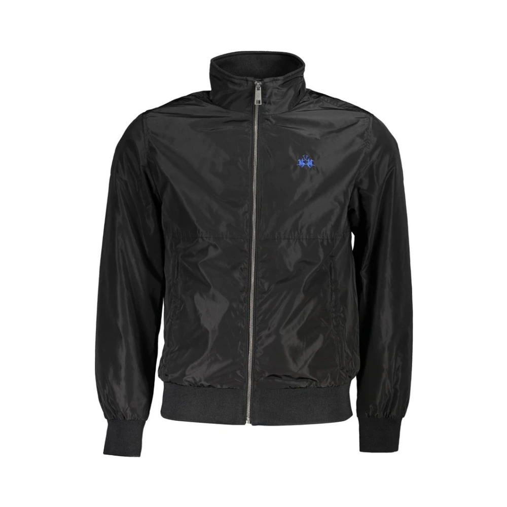 La Martina Men's Black Polyester Jacket With Embroidery