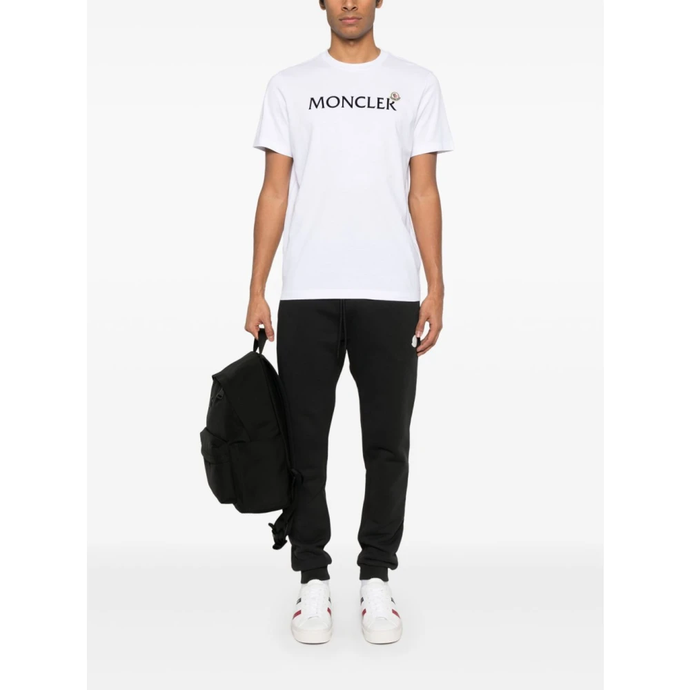 Moncler Witte Crew Neck T-shirts en Polos White Heren