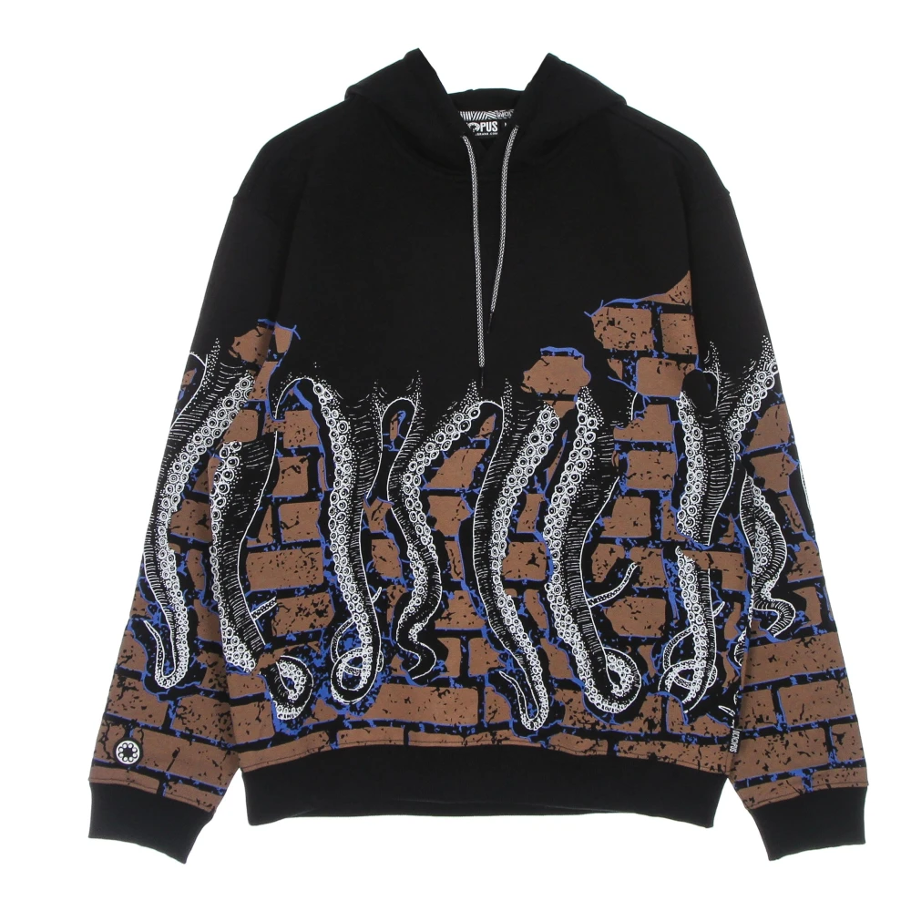 Octopus Men's Black Hoodies, Xl, Lightweight Hooded Sweatshirt Bricks