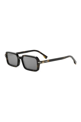 Rektangulära acetat solglasögon i havana