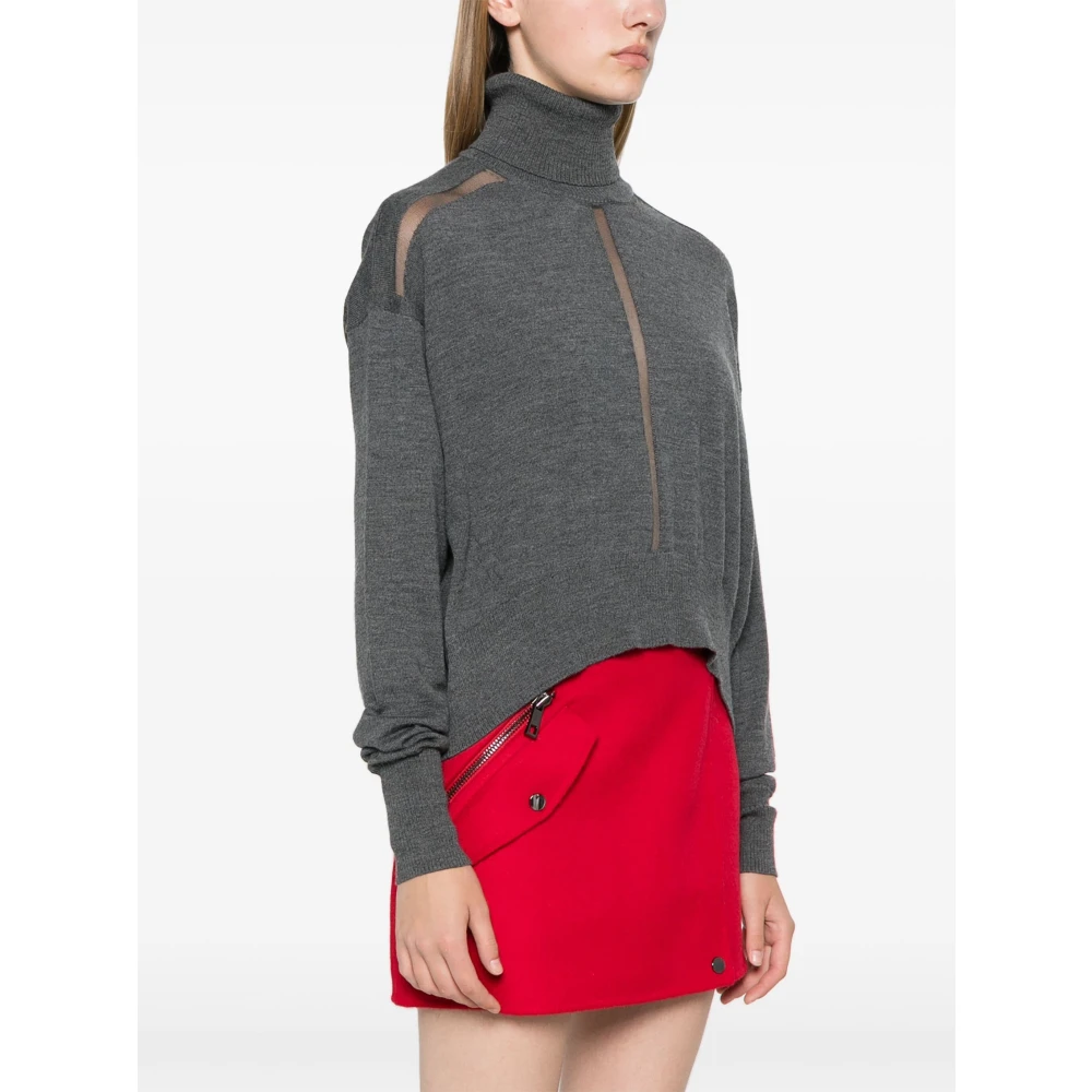 PATRIZIA PEPE Geknipte Gebreide Trui Art. 2K0283Km36 Gray Dames