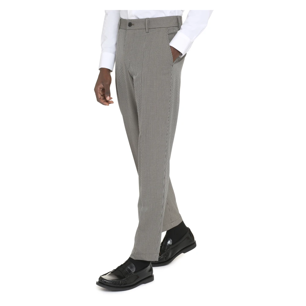 Hugo Boss Houndstooth Broek met Achterzakken Beige Heren