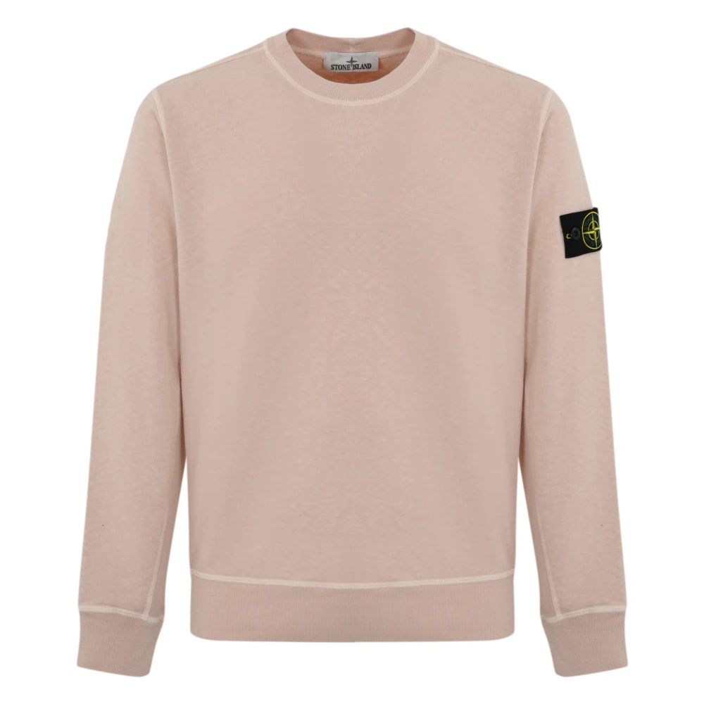 Stone Island Roze Katoenen Trui Vlammen Effect Pink Heren