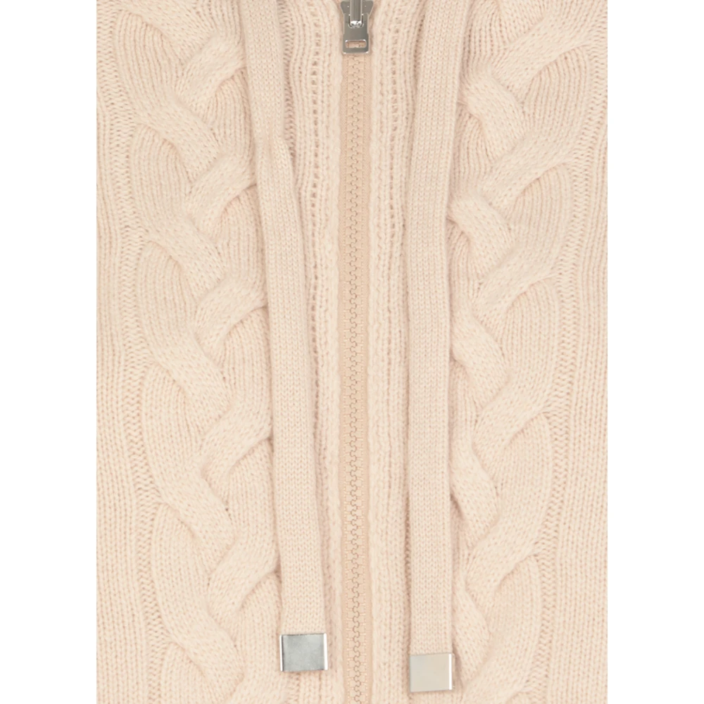 Kangra Kasjmierwollen Mantel met Vlechtpatroon Beige Dames
