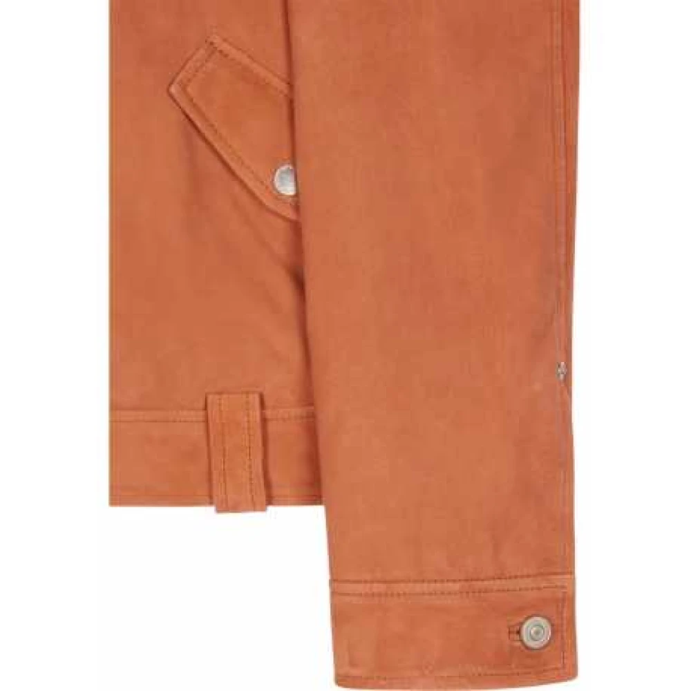 Paul Smith Terracotta Suède Kort Jack Verfijnd Ontwerp Orange Dames