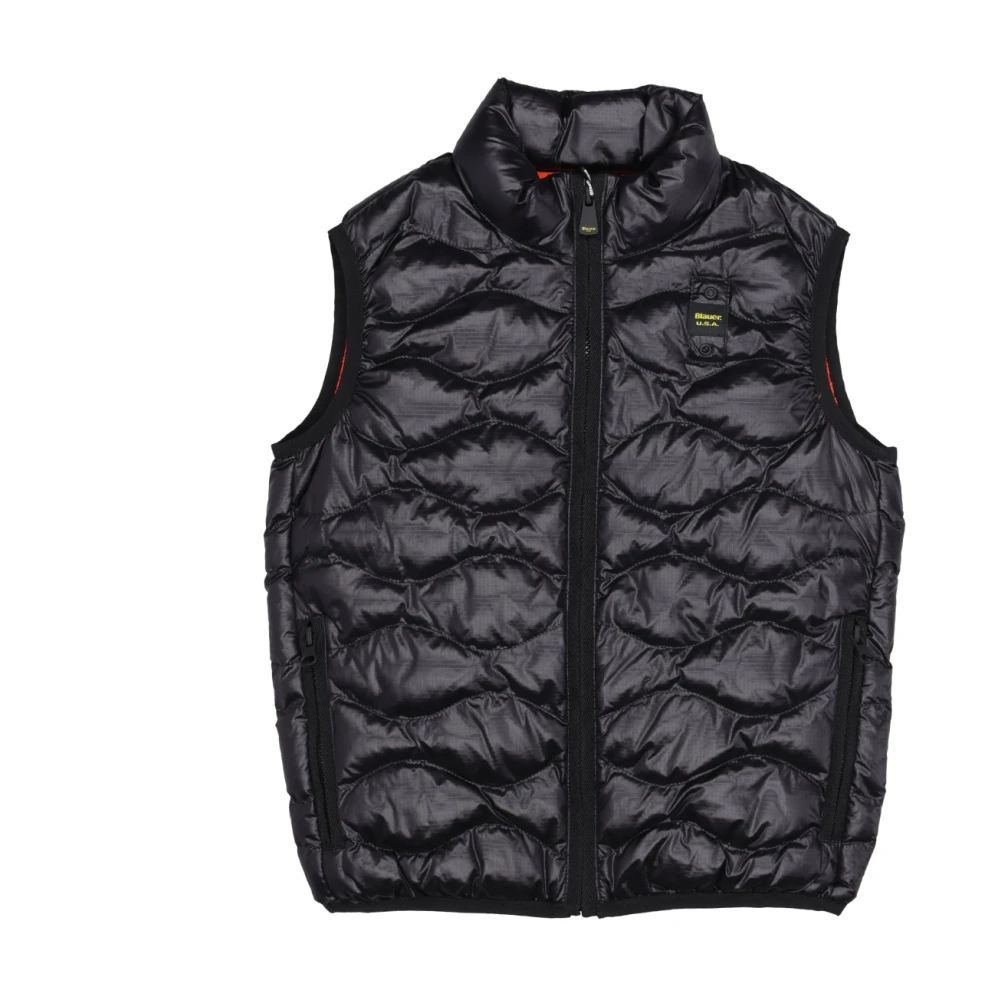 Blauer Boys Black Waistcoats, 8 Y, Wave Pattern Sleeveless Vest
