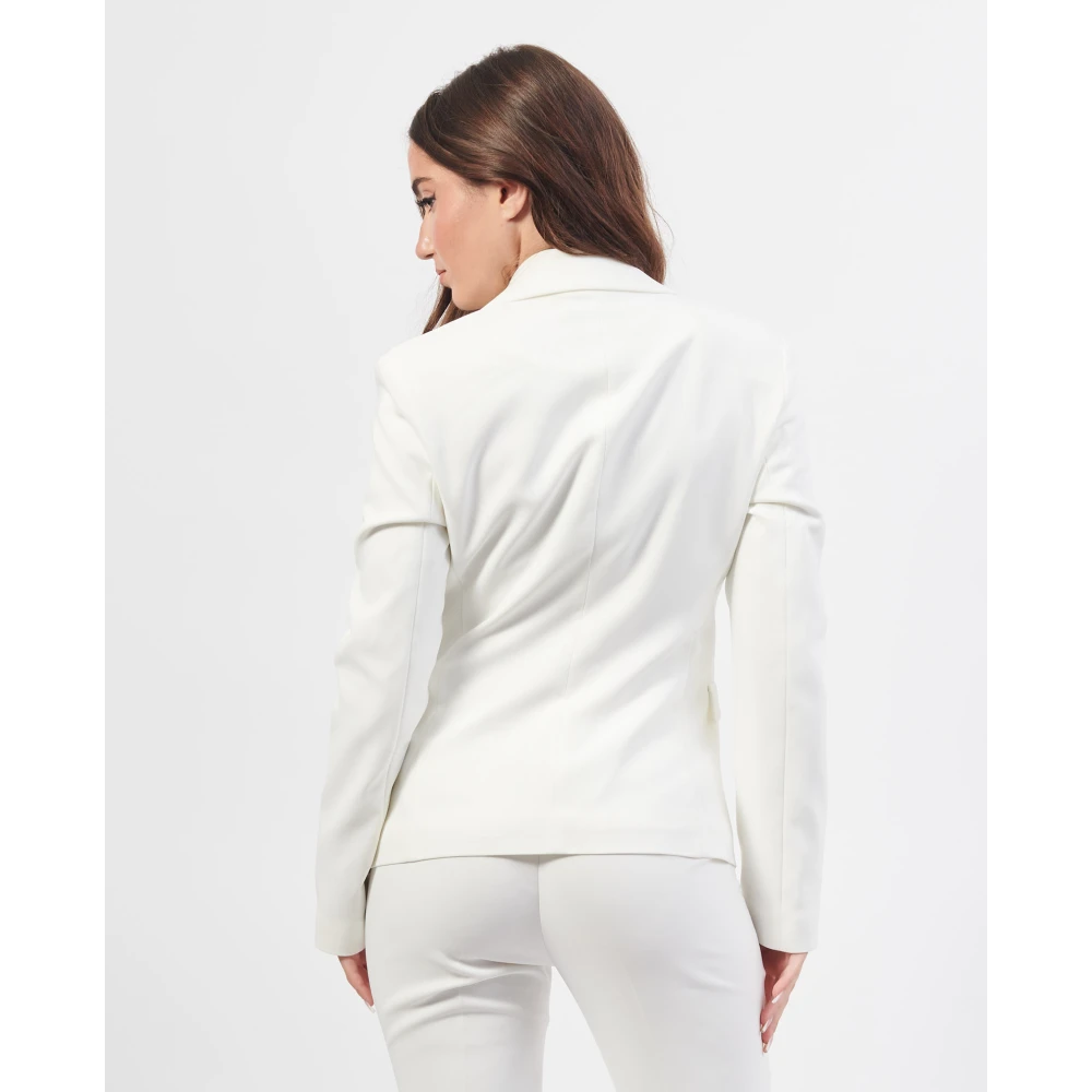 Fracomina Witte Slim Fit Jas White Dames