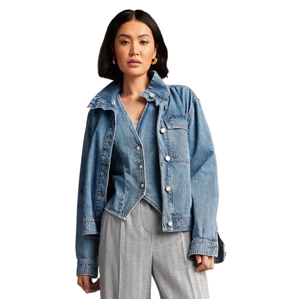 RIANI High Neck Denim Jas Blue Dames