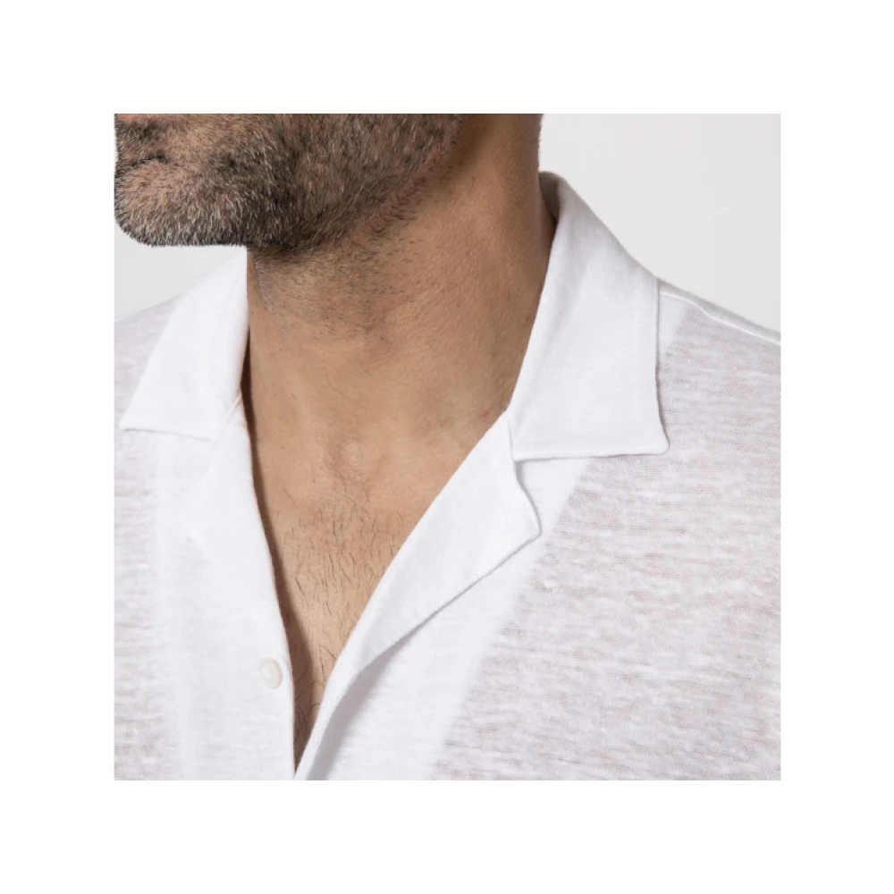 Gran Sasso Wit Linnen Shirt met Korte Mouwen White Heren